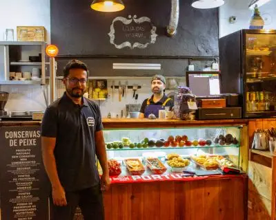 Interior dining area at Loja das Conservas Petiscos Lisbon