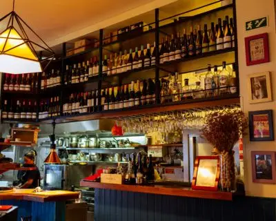 wine-selection-and-interior-of-solido-fado-and-sardinhas-lisbon